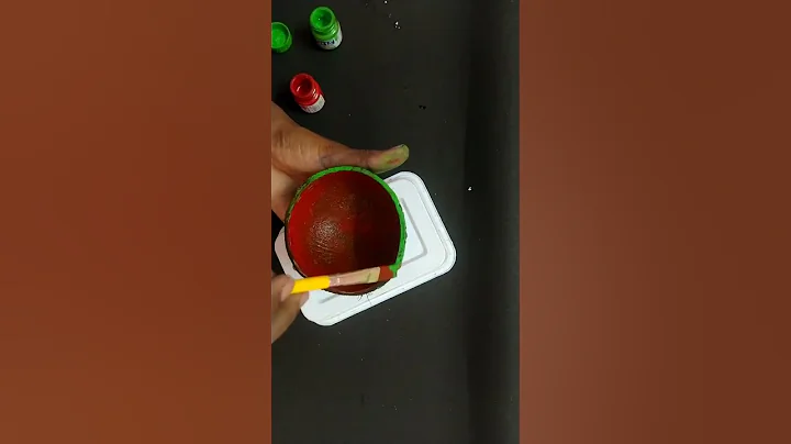 Watermelon painting from coconut shell||DIY||shell painting||watermelon||#shorts