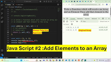 Java Script  #2 - Add Elements to an Array | Javascript Interview Exercise  #bharathedutech