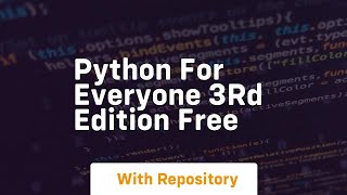 python for everyone 3rd edition free