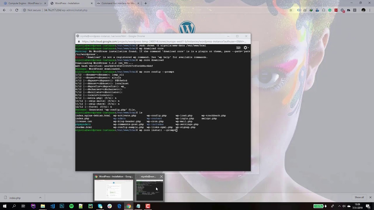 How to Install WordPress using WP CLI on a VM Instance on Google cloud ...