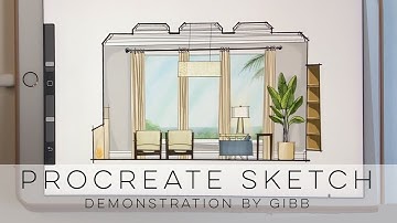 How to color an interior elevation using Procreate for Interior Designers
