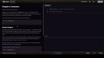 CryptoZombies.io Walkthrough Lesson 1 Chapter 2 Contracts Learn with me