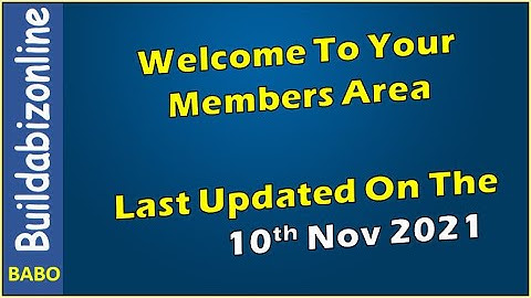 Welcome To Your Buildabizonline Members Area