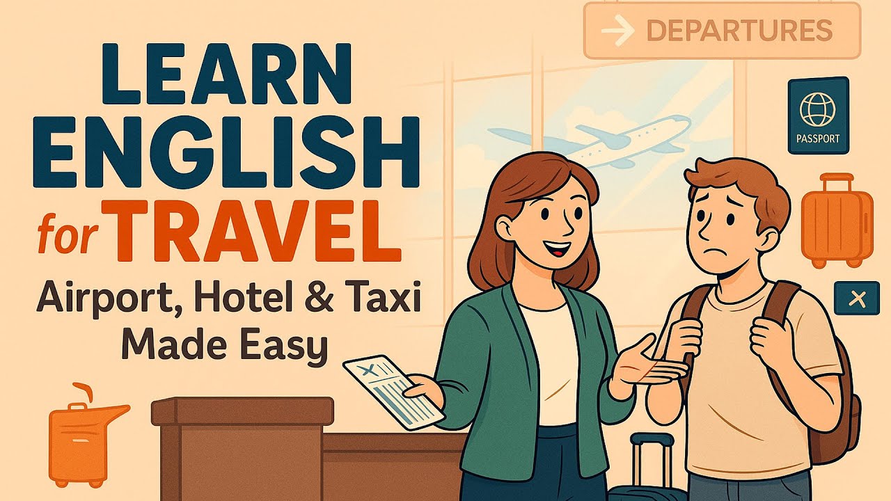 Learn English for Travel ✈️  Airport, Hotel & Taxi Made Easy | Real Conversations for Beginners