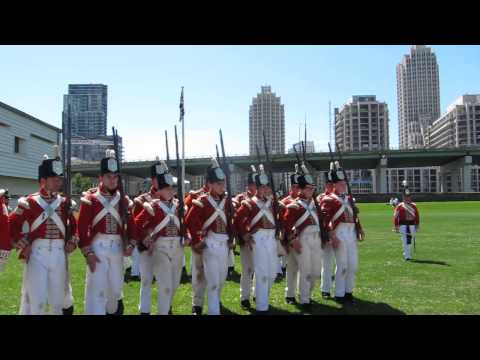 Simcoe Day 2013 at Fort York - Fort York Fife and Drum Corps lead the soldiers