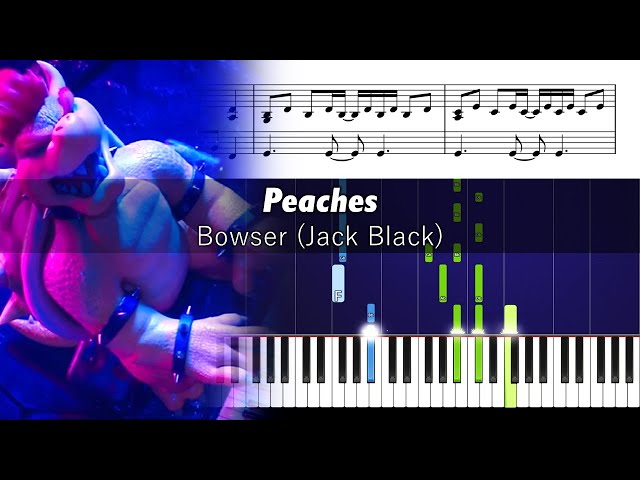 How to play the song peaches from mario bros on keyboard lettered