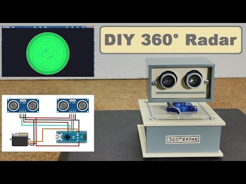 360° Arduino radar with 2xHC-SR04 sensors