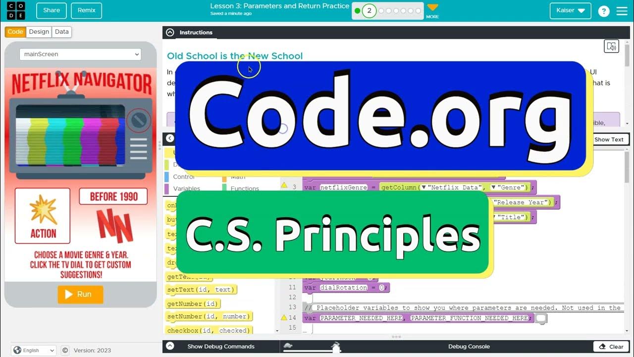 Code.org Lesson 3.2B Parameters and Return Practice | Tutorial with ...