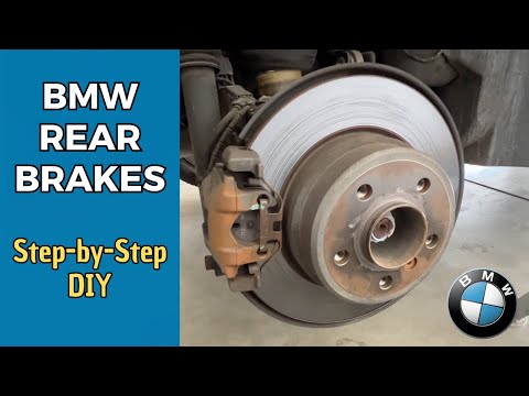 How To Change BMW Rear Brakes & Manual Parking Brake  | Adjust Manual Parking Brake | BOND Garage