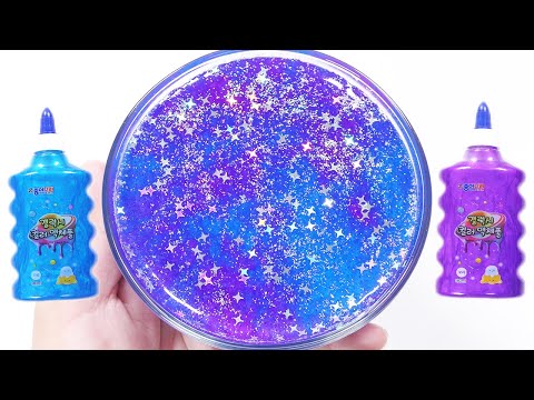 【DIY】韓国のメタリックグルーでメタリックギャラクシースライム作ってみた【slime ASMR】