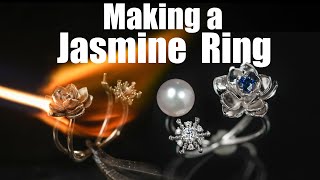 Making a Jasmine Snowflake Ring |制作茉莉花雪花戒指#jewelrymaking #floraljewelry #handmadejewelry