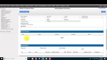 How to request material from warehouse , create material request note  (MRN) in EVA ERP