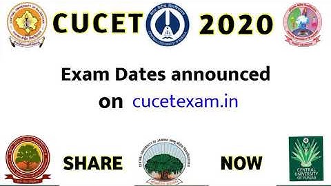 Exam dates announced on cucetexam.in | CUCET 2020 | CHEM BY M