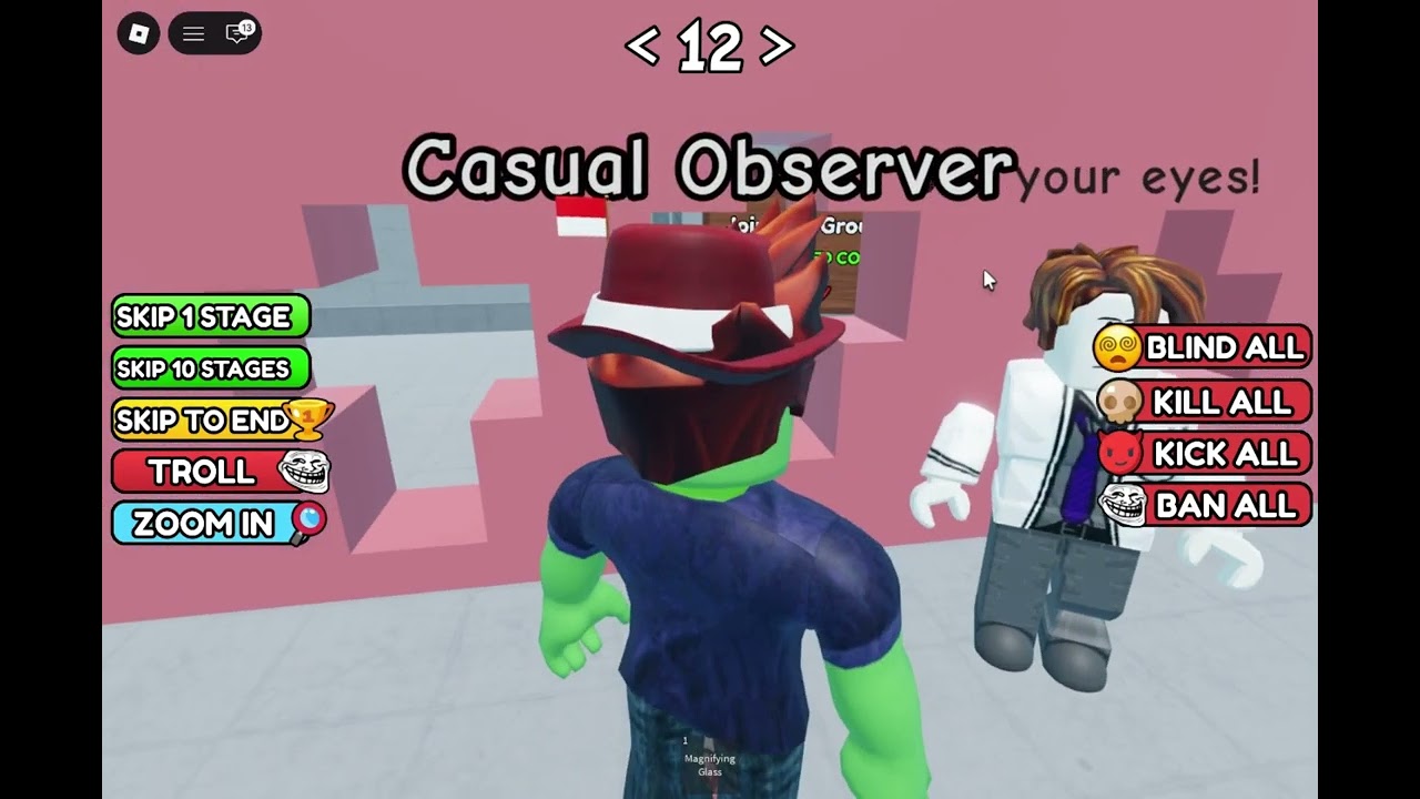 Playing eye test in roblox......................  :)