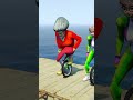 GTA 5 Scary Teacher, Spiderman, Hulk Challenge Bike Race ep.32 #shorts