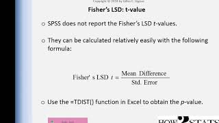 V7.8 - How to obtain t-values from Fishers LSD in SPSS