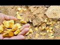 Awesome digging for treasure worth millions from huge nuggets of gold at mountain mining exciting