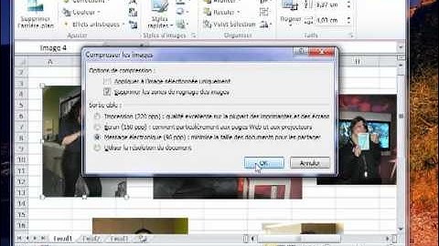 Compression des images pour alléger un classeur Excel 2010