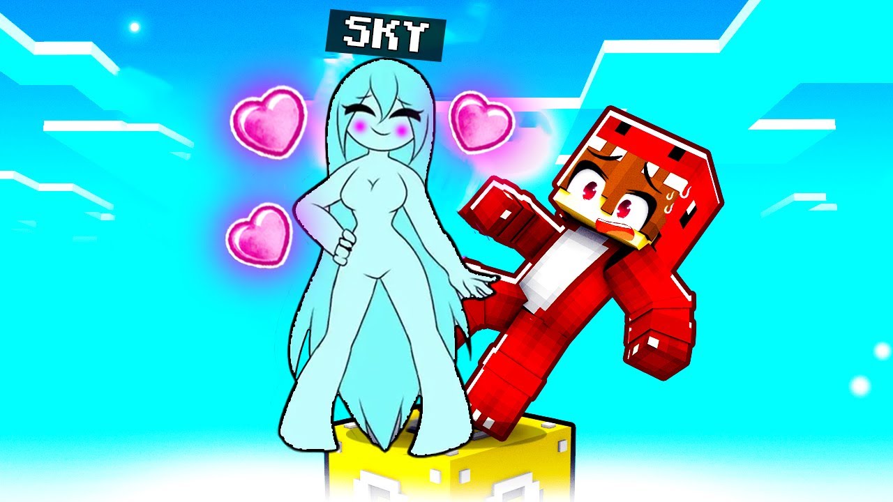 STUCK on ONE LUCKY BLOCK with WEIRD ANIME SKY SPRUNKI!