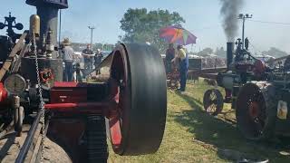Three 1/2 scale Advance steam traction engines sawing