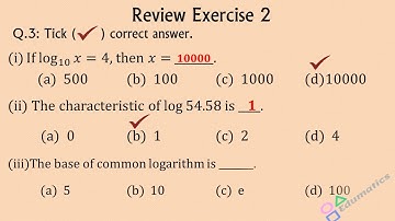 Mathematics for class 9, Sindh Board Unit : 2, Review Exercise 2