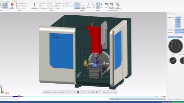 MasterCAM - 5 axis Swarf cut operation with full loaded machine simulation