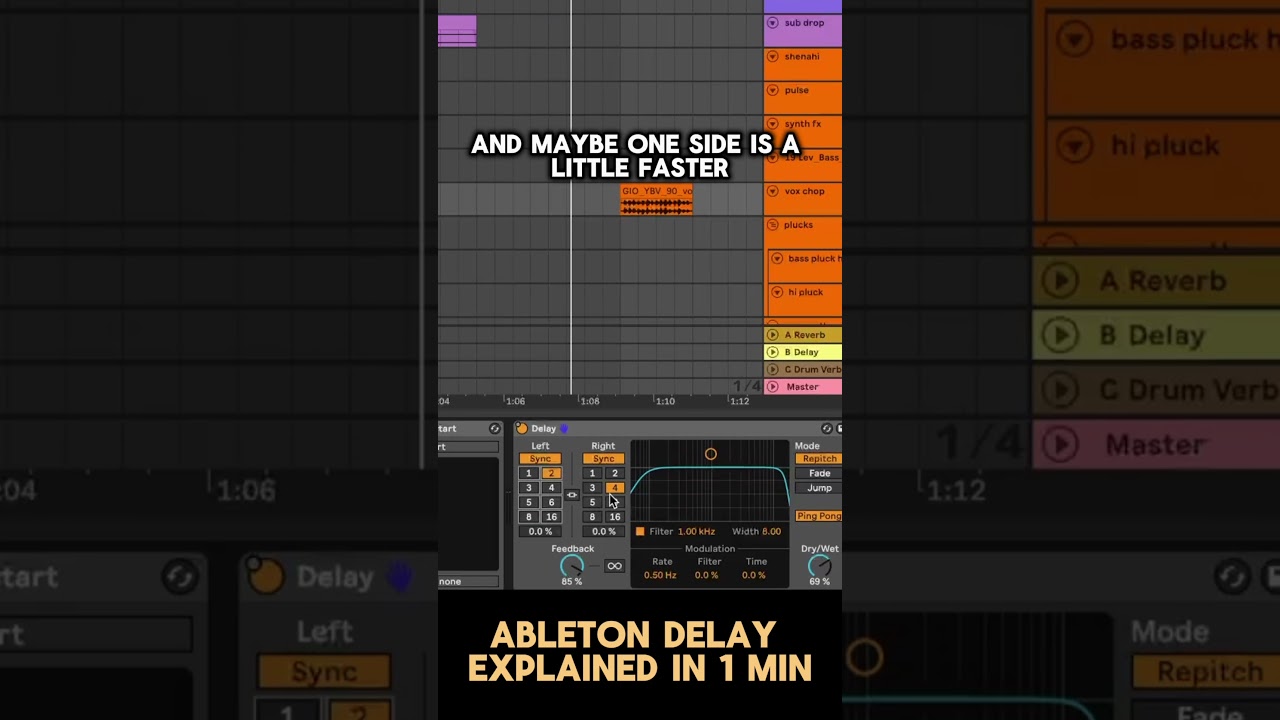 Watch Ableton Delay Explained In 1 minute on YouTube Watch Ableton Delay Explained In 1 minute on YouTube
