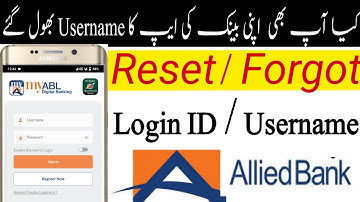 How To Reset  Username MY ABL||Forgot Username in Allied Bank ||Recover username my ABL digital app