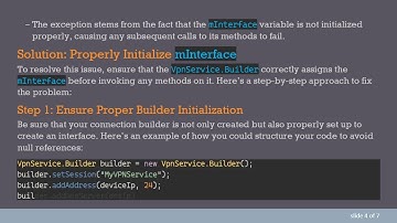 Resolving VpnService.Builder IPv6 Error Null Object in Android VPN Development