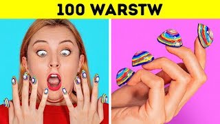 WYZWANIE 100 WARSTW || 100 Warstw Makijażu || Ponad 100 Warstw Lakieru od 123 GO! CHALLENGE