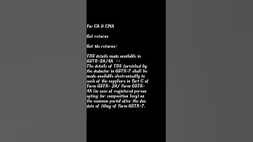 gst tds returns || GSTR 7 || please subscribe to CMA Telugu.