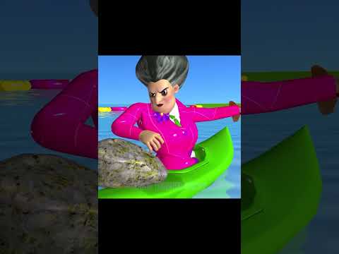 Scary Teacher 3D - Granny and Ice Scream 4 Defeat Who Is Faster Rowing Game vs Squid Doll #shorts