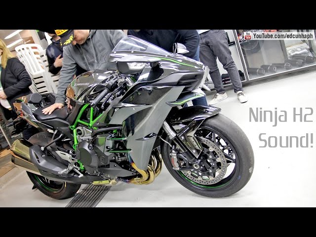 Kawasaki Ninja H2 Sound, Details, Start up & Walkaround - Bikers