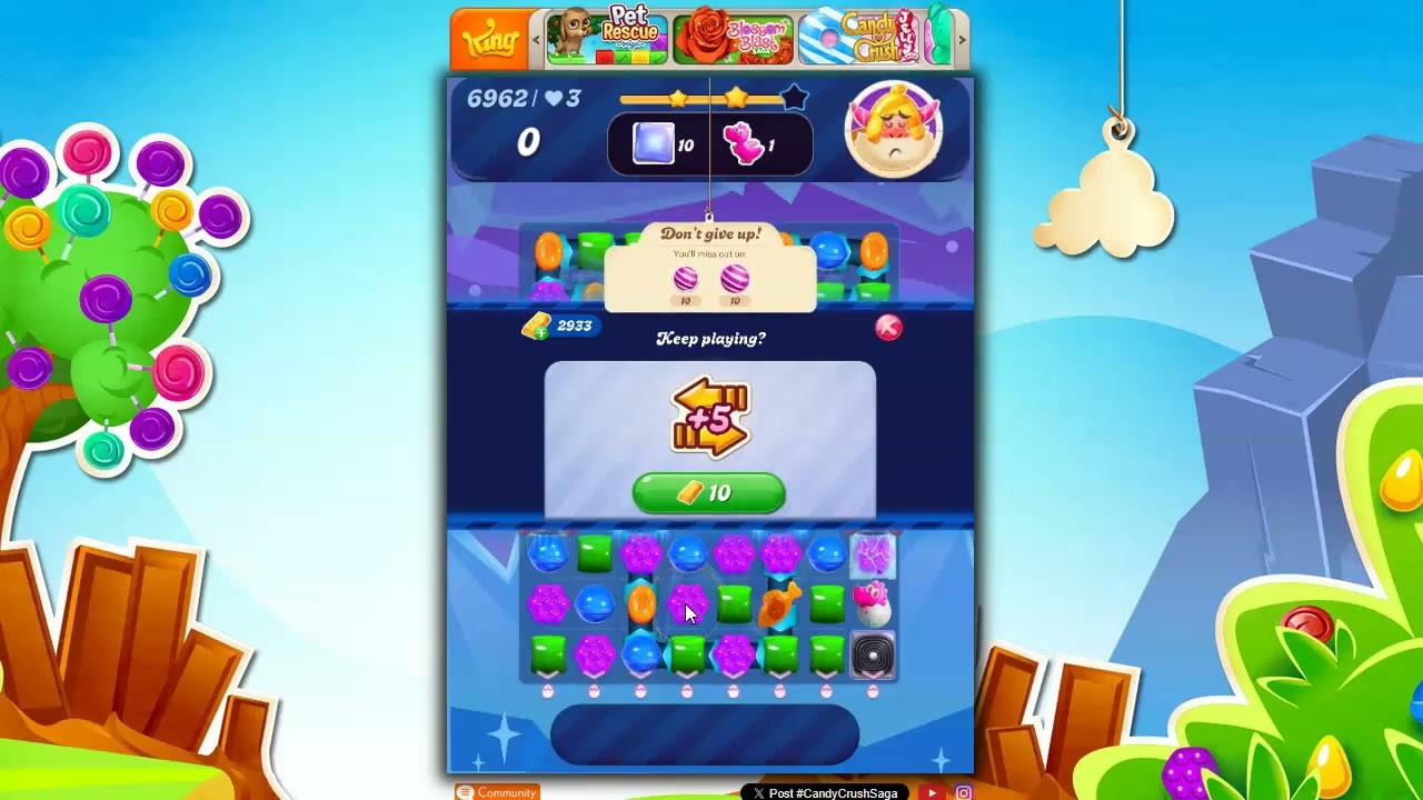CANDY出品 Candy Crush Level 6962 Talkthrough, 20 Moves 0 Boosters - YouTube
