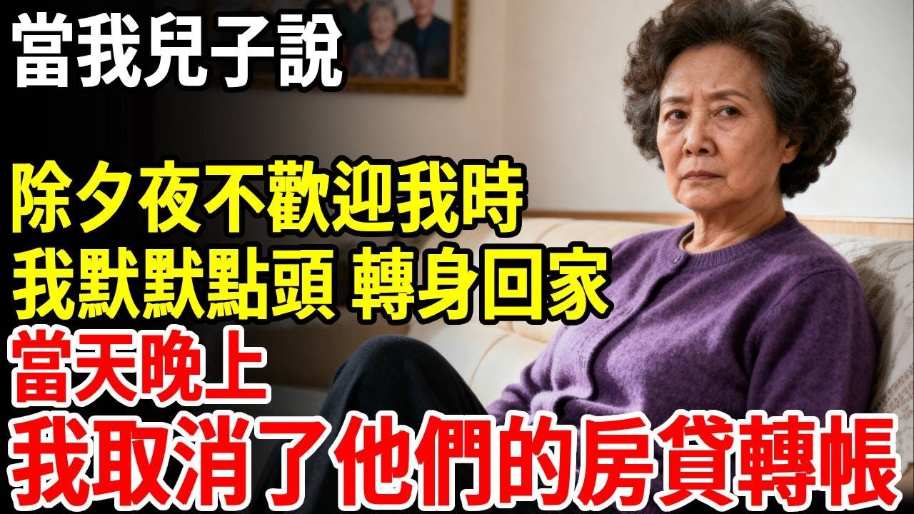 當我兒子說，除夕夜不歡迎我時，我默默點頭，轉身回家，當天晚上，我就取消了他們的房貸轉賬#老年健康 #為人處世 #老年生活 #老人社