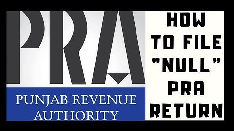 How to file NULL SALES TAX RETURN - Punjab Revenue Authority -  Very Easy Steps