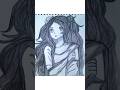 #shorts Drawing Anime Girl w/ Long Hair
