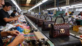 How Old Vegetable Plastic Bags Are Turned Into Luxury Handbags | Full Process 