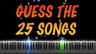 Guess the 25 Songs on Piano / Music 80's 90's