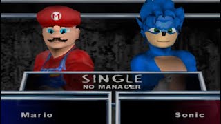 Mario Vs Sonic (WWE Here Comes The Pain PS2)