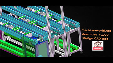 Double speed chain assembly line-industrial 3D model : machine-world.net P207