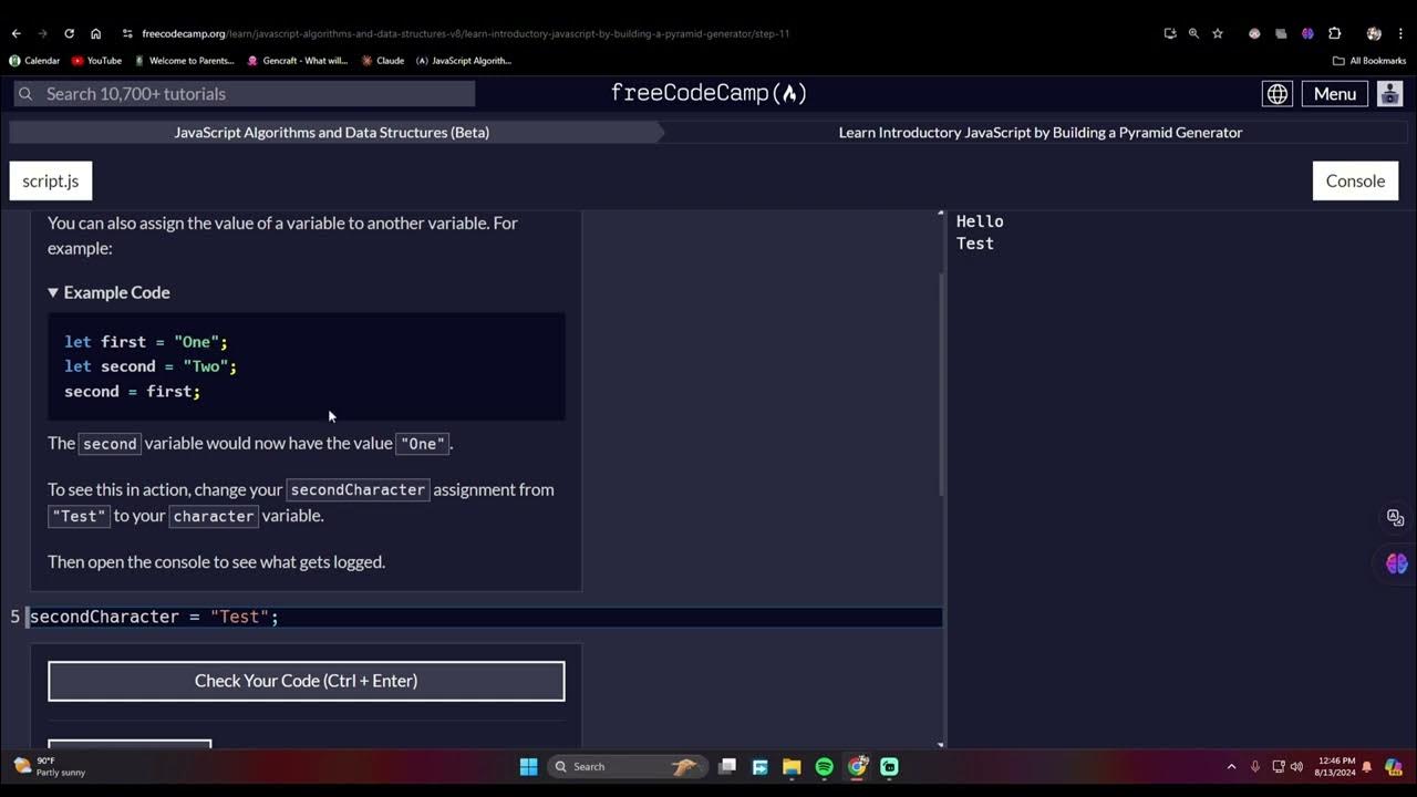 Building a Pyramid Generator Javascript 11 - YouTube