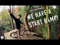 HOME DIRT JUMP BUILD Ep4!!! BERMS AND START RAMP GET FINISHED!!