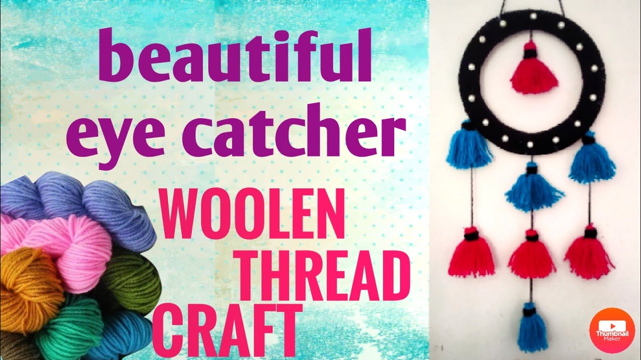 how to make a simple wall hanging /woolen thread craft/easy woolen ...