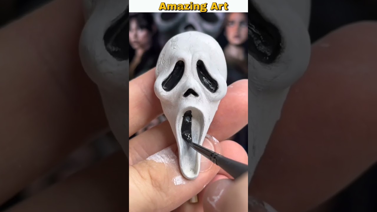 Capturing the Hauntingly Realistic Essence of Ghostface from Scream with Polymer Clay Perfection