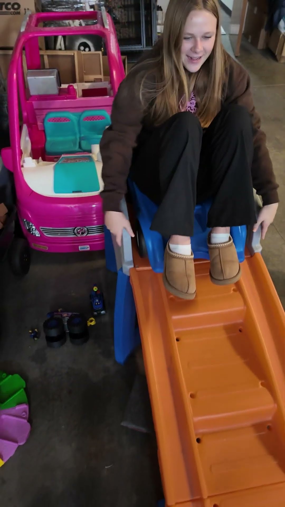 Assistant's Final Rides Down her Indoor Roller Coaster #FamilyFun #nostalgia