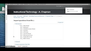 Importing Quiz Categories in XML Moodle Format