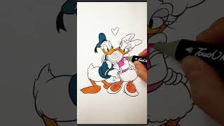 🦆Funny Donald and Daisy Duck transformation💖#disney#donaldduck#art#coloringpages