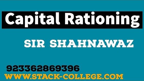 (Intro Capital rationing (urdu))