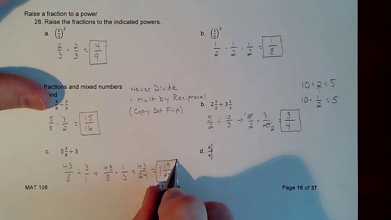 Multiplying and Dividing Fractions and Mixed Numbers - Part 2 - YouTube